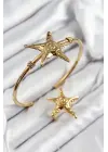 Pirinç Deniz Yıldızı Model Gold Renk Bileklik Yüzük Set