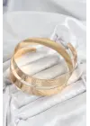 Pirinç Dövme Desenli Gold Renk Kadın Pazu Bileklik