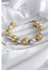 Pirinç Gold Gümüş Renk VİP Seri Kadın Bileklik