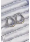 Gold Gümüşli Oval Çoklu Görünümlü Küpe