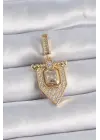 Pirinç Gold Renk Baget Zirkon Taşlı Ajda Charm