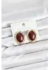 Çelik Gold Renk Bordo Model Vintage Kadın Küpe