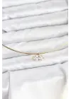 Çelik Gold Renk Choker Model Zirkon Taşlı Kadın Kolye