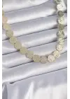 Pirinç Altın  Daire Plaka Model  Çelik Kolye