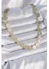 Pirinç Altın  Daire Plaka Model  Çelik Kolye