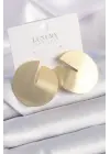  Altın Daire Plaka Model Çelik Küpe