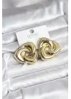 Çelik Gold Renk Geometrik Vintage Kadın Küpe