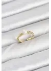 Pirinç Gold Renk Göbek İnci Model Kadın Yüzük