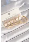  Altın Halka Model Çelik Küpe Seti