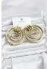 Çelik Gold Renk Halka Model Vintage Kadın Küpe
