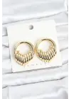Çelik Gold Renk Halka Sarmal Model Vintage Kadın Küpe