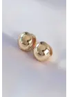  Altın İçi Boş Minimal Topçuk Küpe