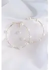  Altın İnci Taşlı Halka Küpe