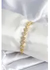 Pirinç Gold Renk Kalp Model Kadın Bileklik