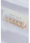  Altın Kalp Model Küpe Seti