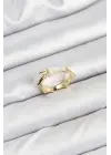 Pirinç Gold Renk Kemik Model Kadın Yüzük