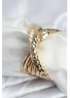 Pirinç Gold Renk Kıvrımlı Yarım Kelepçe Bileklik