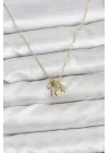 Çelik Gold Renk Minimal Charmlı Kadın Kolye