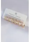  Altın Oval Küpe Seti