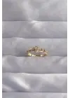  Altın Renkli Zirkon Taşlı Ayarlamalı Yüzük