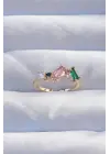  Altın Renkli Zirkon Taşlı Ayarlanabilir Yüzük