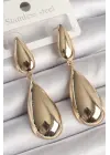 Altın Sallantı Damla Model Çelik Küpe