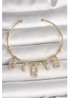 Pirinç Gold Renk Sallantı Zirkon Taşlı Messika Figür Charm Kadın Bileklik