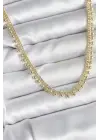 Pirinç Gold Renk Sıralı Topçuk Model Kadın Kolye