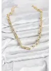 Çelik Gold Renk Tifani Model Kadın Kolye