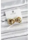 Çelik Gold Renk Vintage Sarmal Model Kadın Küpe