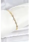 Çelik Gold Renk VIP Seri Punta Model Zirkon Taşlı Kadın Bileklik