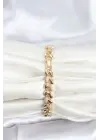 Çelik Gold Renk VIP Seri Sarmal Damla Model Zirkon Taşlı Kadın Bileklik