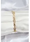 Çelik Gold Renk VIP Seri Yıldız Model Zirkon Taşlı Kadın Bileklik