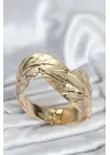 Pirinç Gold Renk Yaprak Model Kadın Bileklik