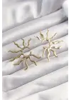  Altın Yarım Güneş Küpe