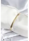 Pirinç Gold Renk Yassı Zincir Model Kadın Bileklik