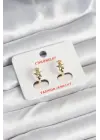 Pirinç Gold Renk Yıldız Kadın Küpe