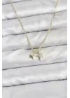 Çelik Gold Renk Yıldız Minimal Kadın Kolye