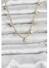Pirinç Gold Renk Yıldız Model Kadın Kolye