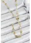 Pirinç Gold Renk Yıldızlı Kadın Y Kolye