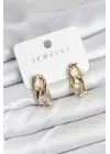Pirinç Gold Renk Zincir Model Kadın Küpe