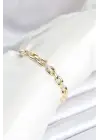 Pirinç Gold Renk Zincir Model Zirkon Taşlı Kadın Bileklik