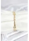 Pirinç Gold Renk Zincir Model Zirkon Taşlı Kadın Bileklik
