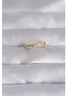  Altın Zirkon Taşlı 2li Görünüm Ayarlanabilir Yüzük
