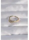  Altın Zirkon Taşlı 2li Görünüm Ayarlanabilir Yüzük