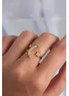  Altın Zirkon Taşlı Ay Yıldız Model Ayarlamalı Yüzük