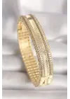 Pirinç Gold Renk Zirkon Taşlı Bileklik