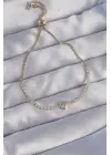 Pirinç Gold Renk Zirkon Taşlı Charm Model Asansörlü Bileklik