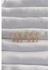 Altın Zirkon Taşlı Çoklu Görünümlü Çiçek Küpe