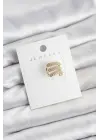 Çelik Gold Renk Zirkon Taşlı Earcuff Kıkırdak Küpe